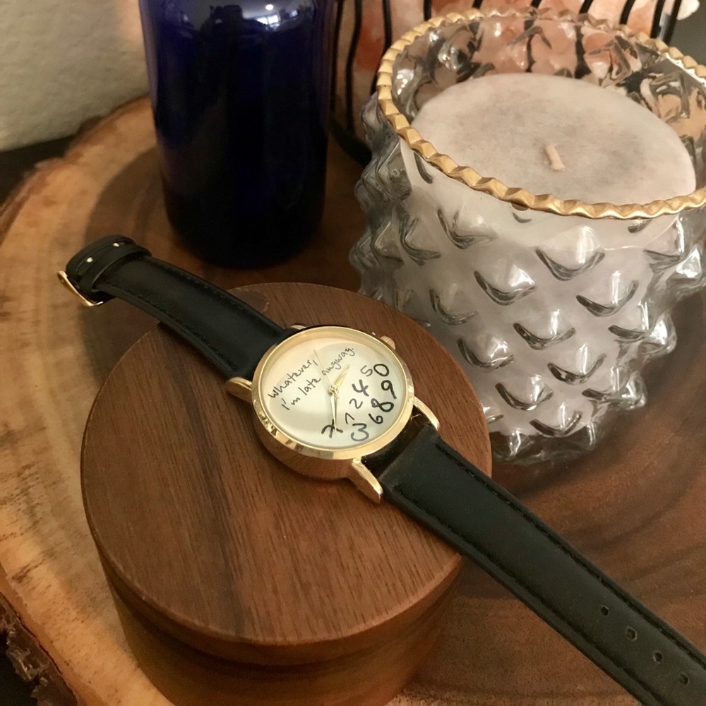 Whimsical Quote Watch with Leather Band